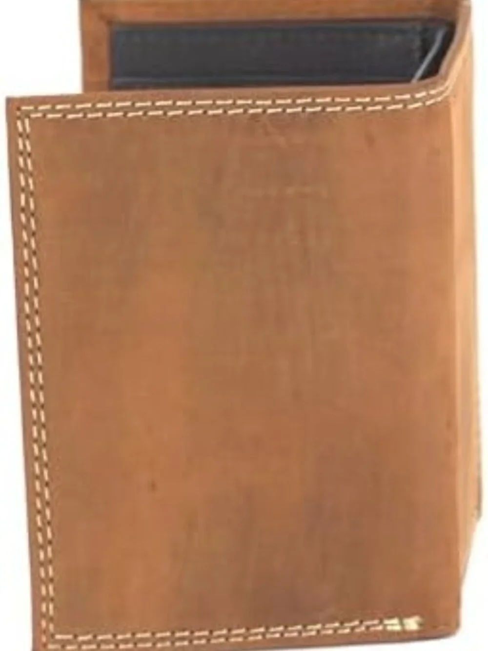 Men's Leather Trifold Wallet, Embossed Design, Stylish Medium Brown Accessory